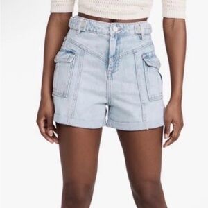 NWT Blank NYC Women’s The Perry” Blue Jean Mom Shorts High waisted Size 26 $88